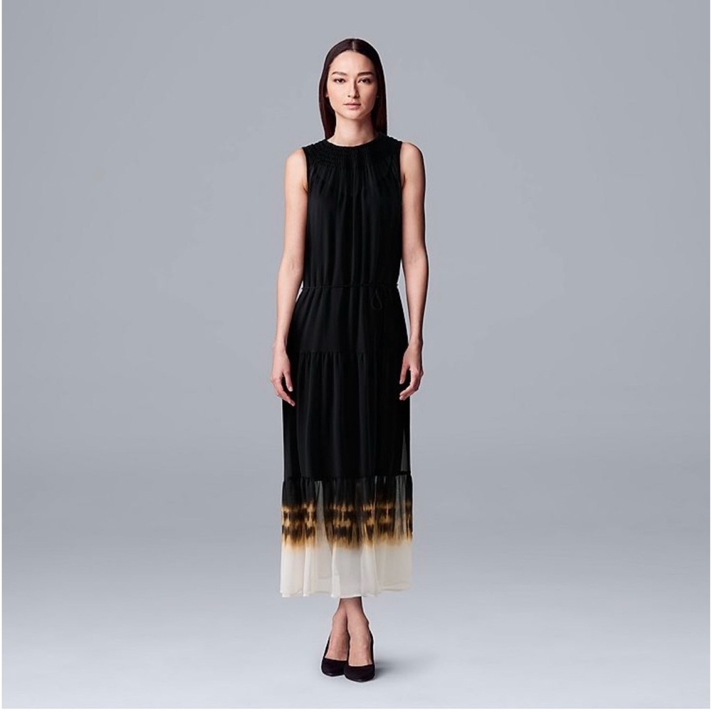 NWT Simply Vera Vera Wang Black Maxi Dress • Size Large • Ombre Hem